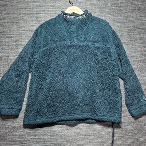 EMS Jacket Women's M Blue Fleece Vintage Aztec Tribal Pattern Made in USA Snap